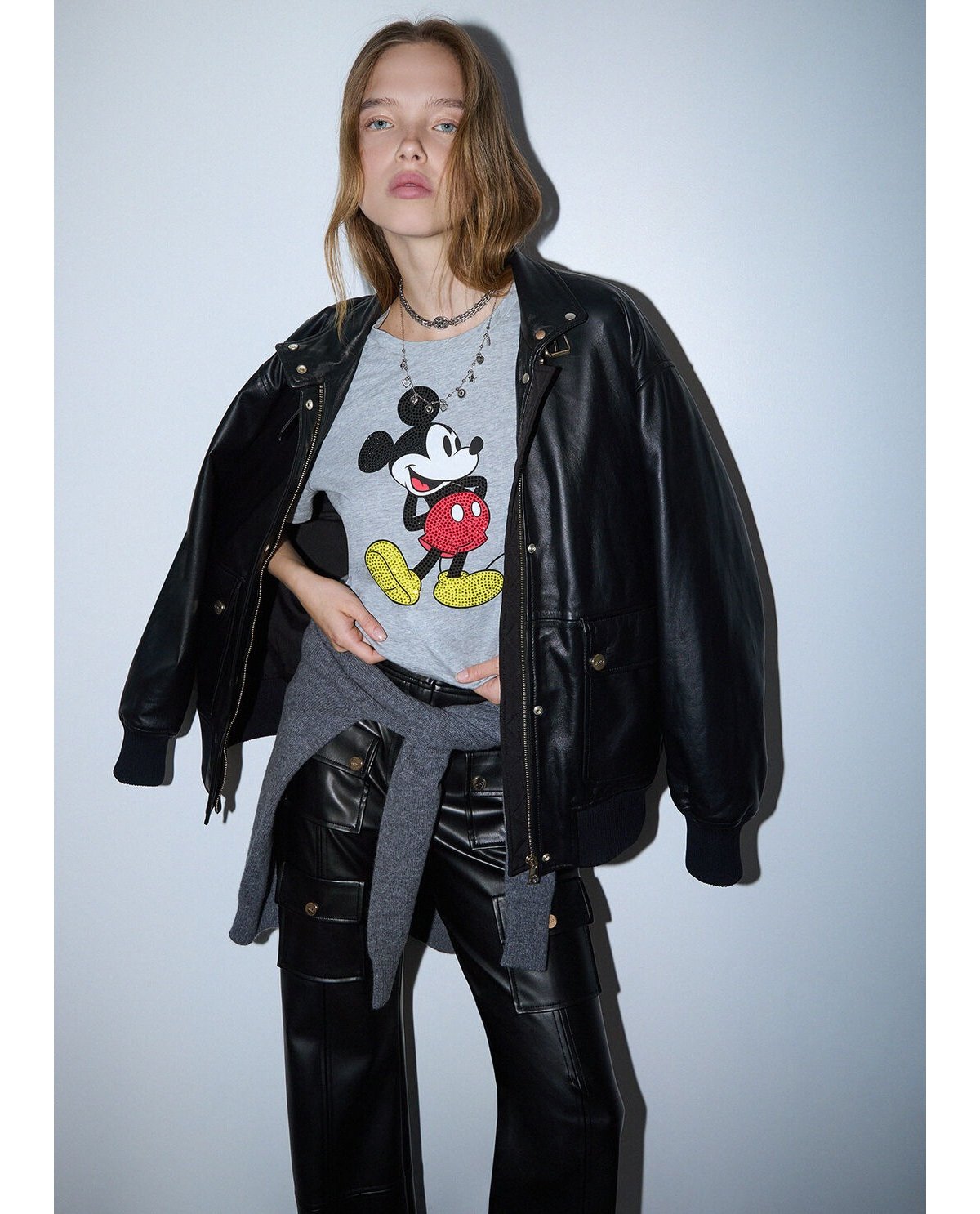 Liu Jo Camiseta gris estampado Mickey