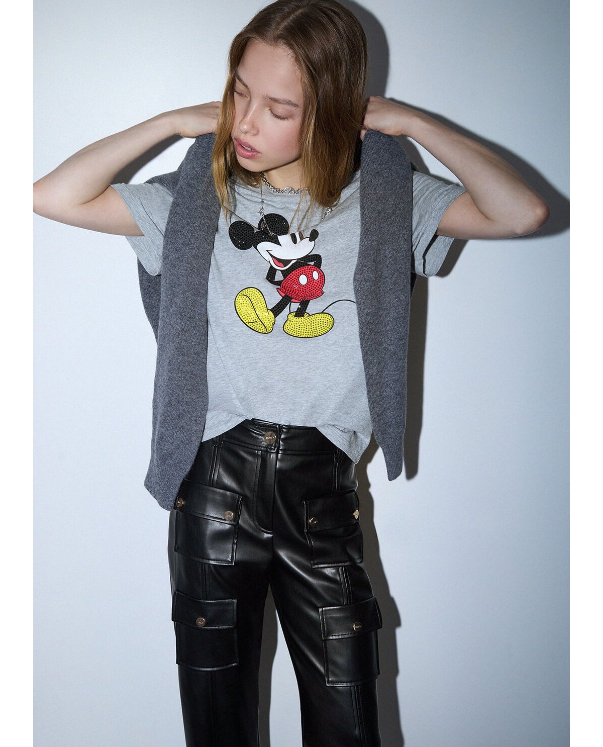 Liu Jo Camiseta gris estampado Mickey