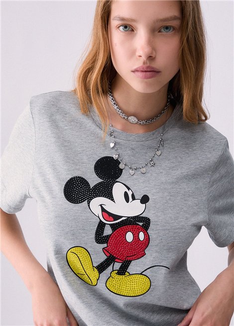 Liu Jo Camiseta gris estampado Mickey