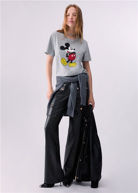 Liu Jo Camiseta gris estampado Mickey