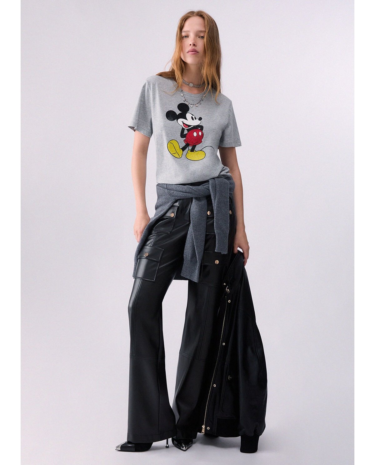 Liu Jo Camiseta gris estampado Mickey
