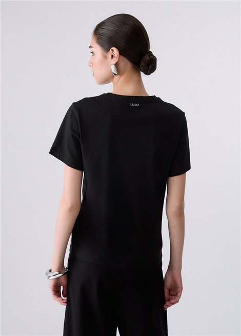 Liu Jo Camiseta negra estampado Mickey