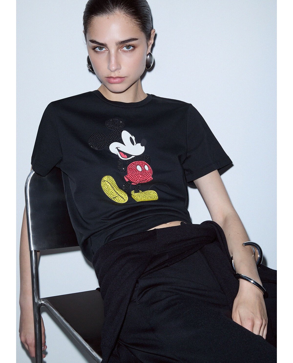 Liu Jo Camiseta negra estampado Mickey