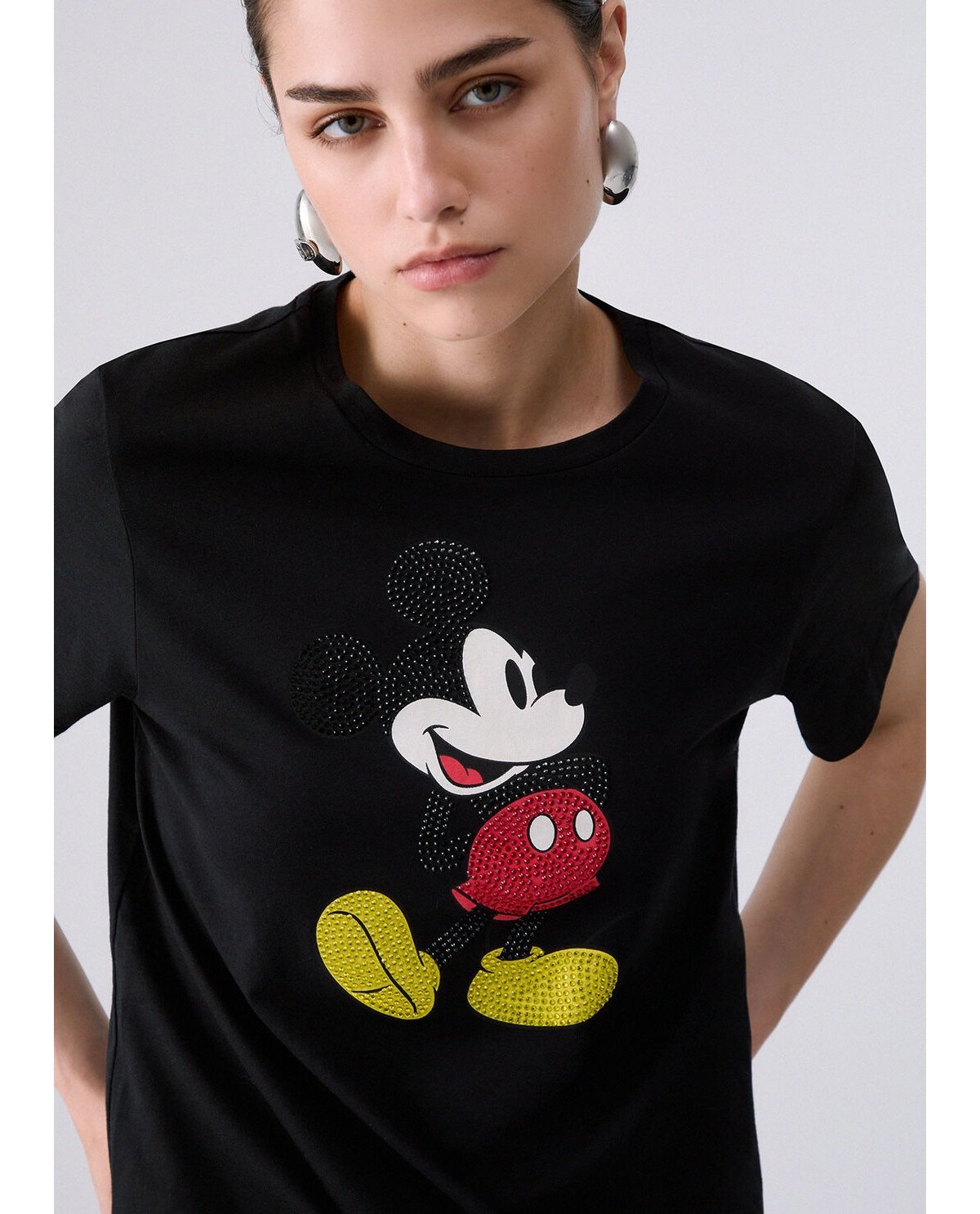 Liu Jo Camiseta negra estampado Mickey
