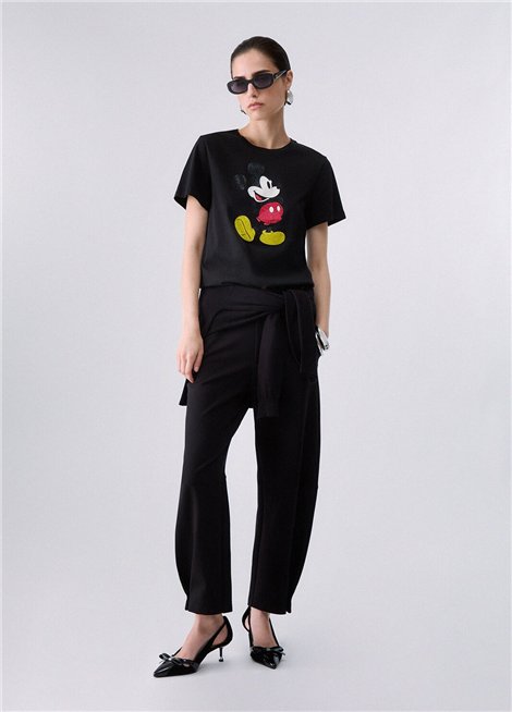 Liu Jo Camiseta negra estampado Mickey