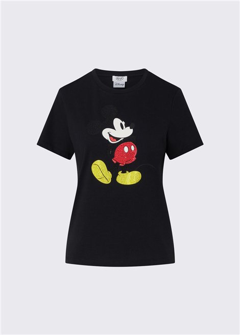 Liu Jo Camiseta negra estampado Mickey