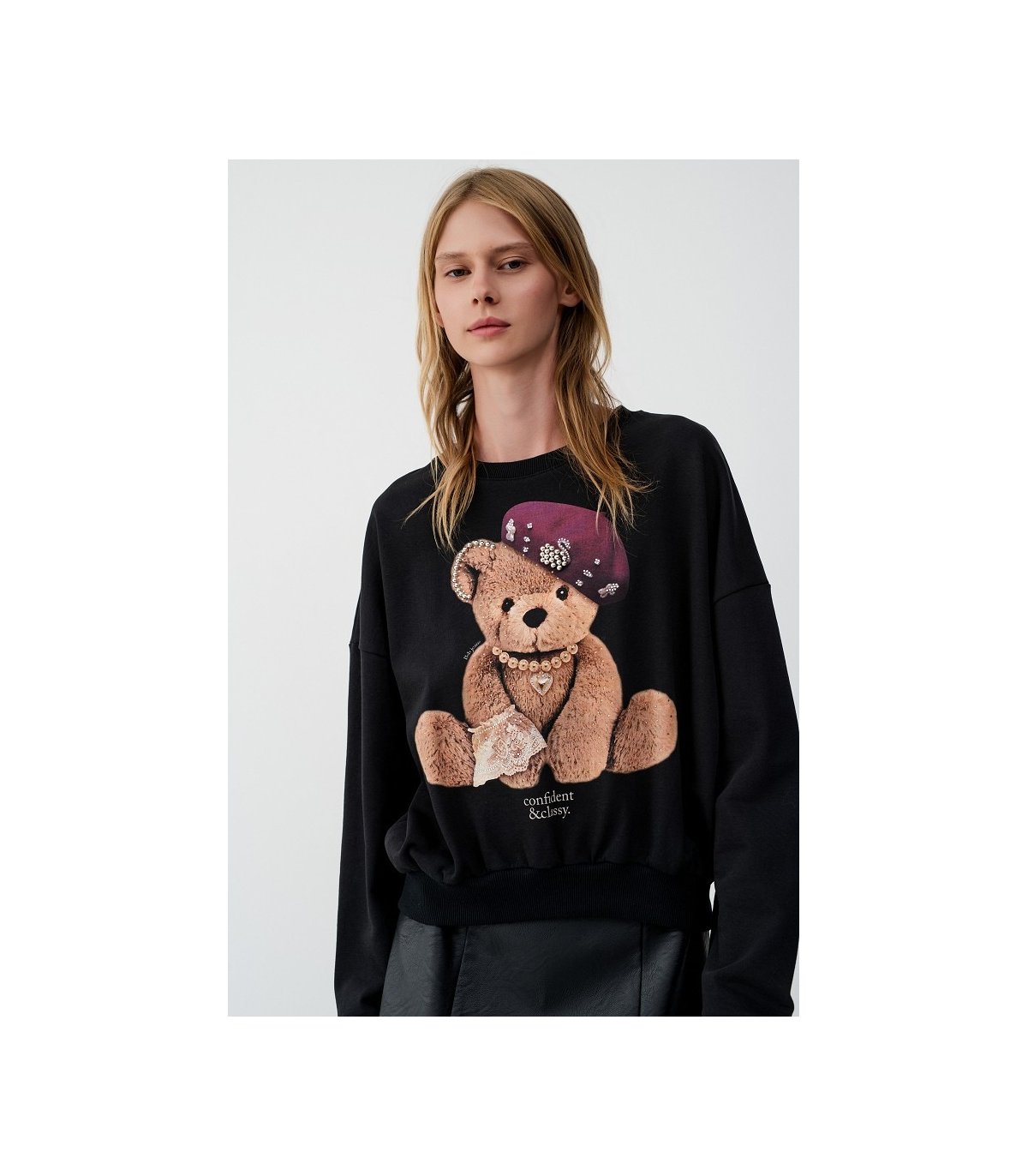BSB Sudadera negra con osito strass