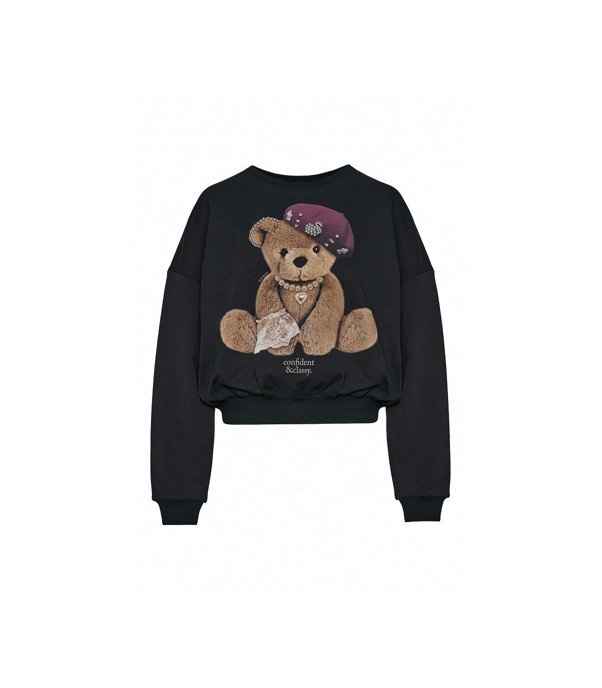 BSB Sudadera negra con osito strass