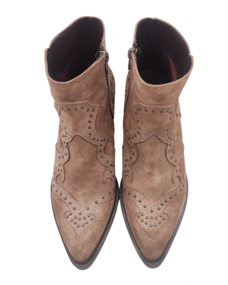 Vosso Moda Botín cowboy serraje con tachuelas