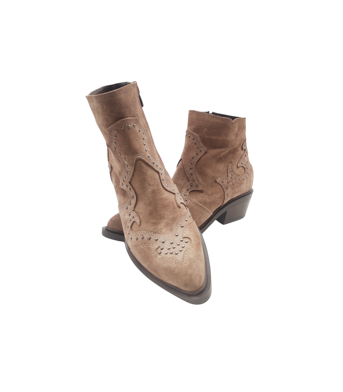 Vosso Moda Botín cowboy serraje con tachuelas