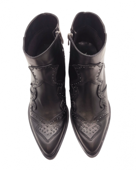 Vosso Moda Botín cowboy piel con tachuelas