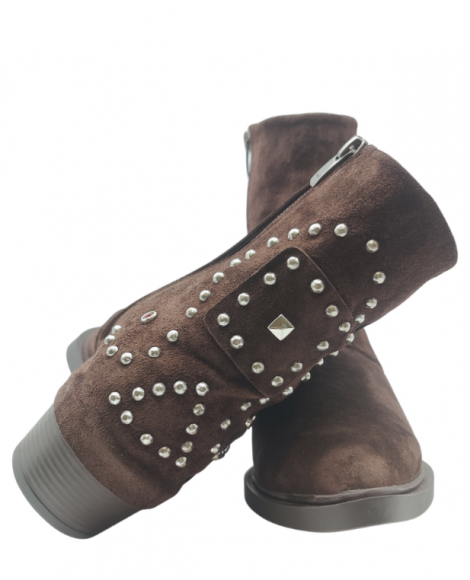 Vosso Moda Botín serraje doble faz y tachuelas