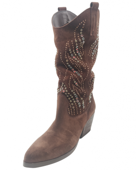 Vosso Moda Bota alta serraje tachas joya