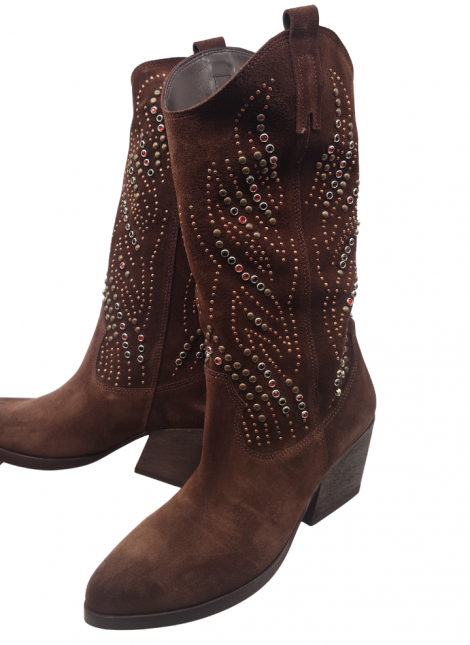 Vosso Moda Bota alta serraje tachas joya