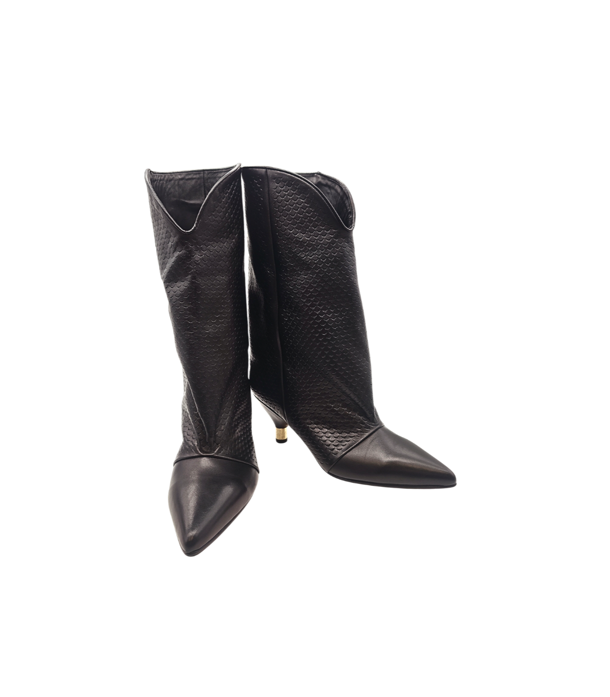 Vosso Moda Bota piel negra escamada