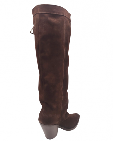 Vosso Moda Bota alta serraje detalle hebilla