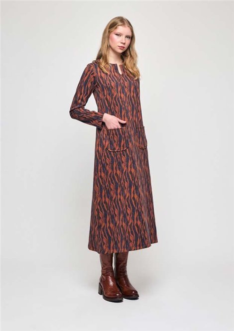 Malena Vestido largo rayas lurex