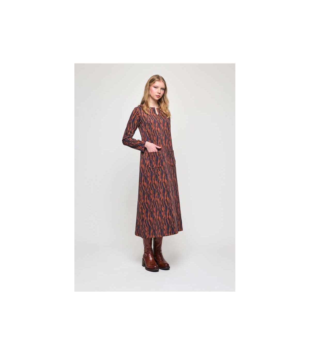 Malena Vestido largo rayas lurex