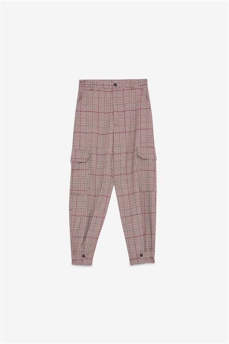 Meme Road Pantalón cargo de estampado cuadros