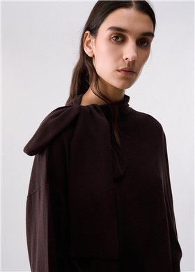 Liu Jo Jersey marrón con detalle bufanda