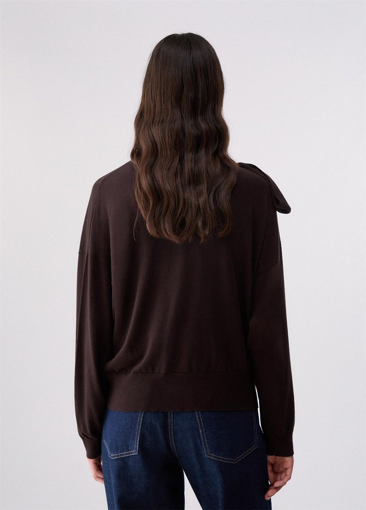 Liu Jo Jersey marrón con detalle bufanda