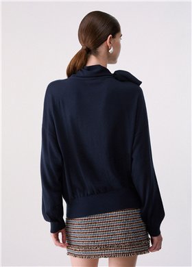 Liu Jo Jersey marino con detalle bufanda
