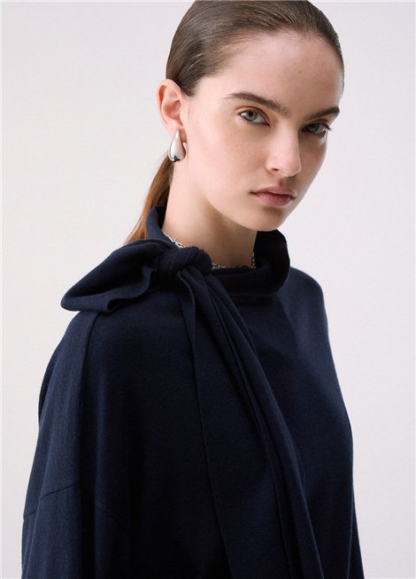 Liu Jo Jersey marino con detalle bufanda