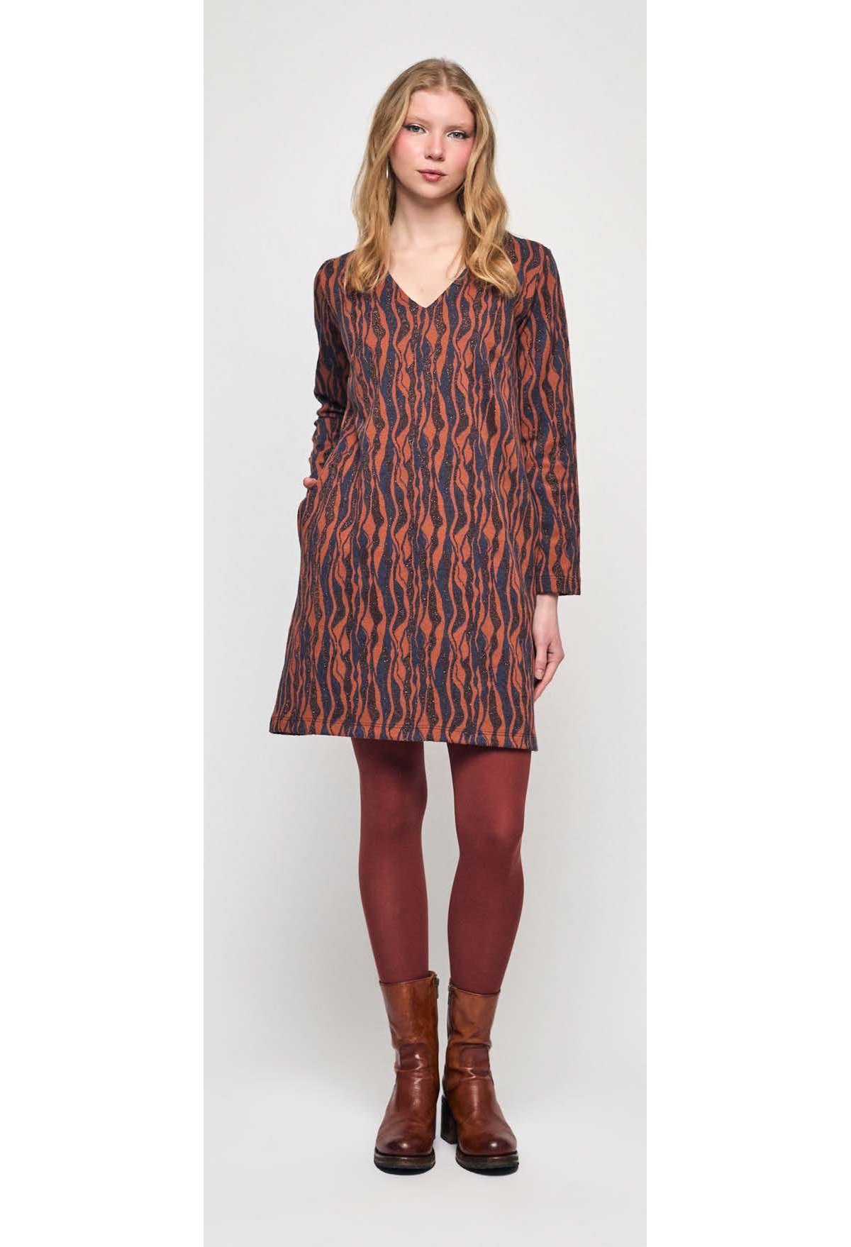 Malena Vestido corto rayas lurex