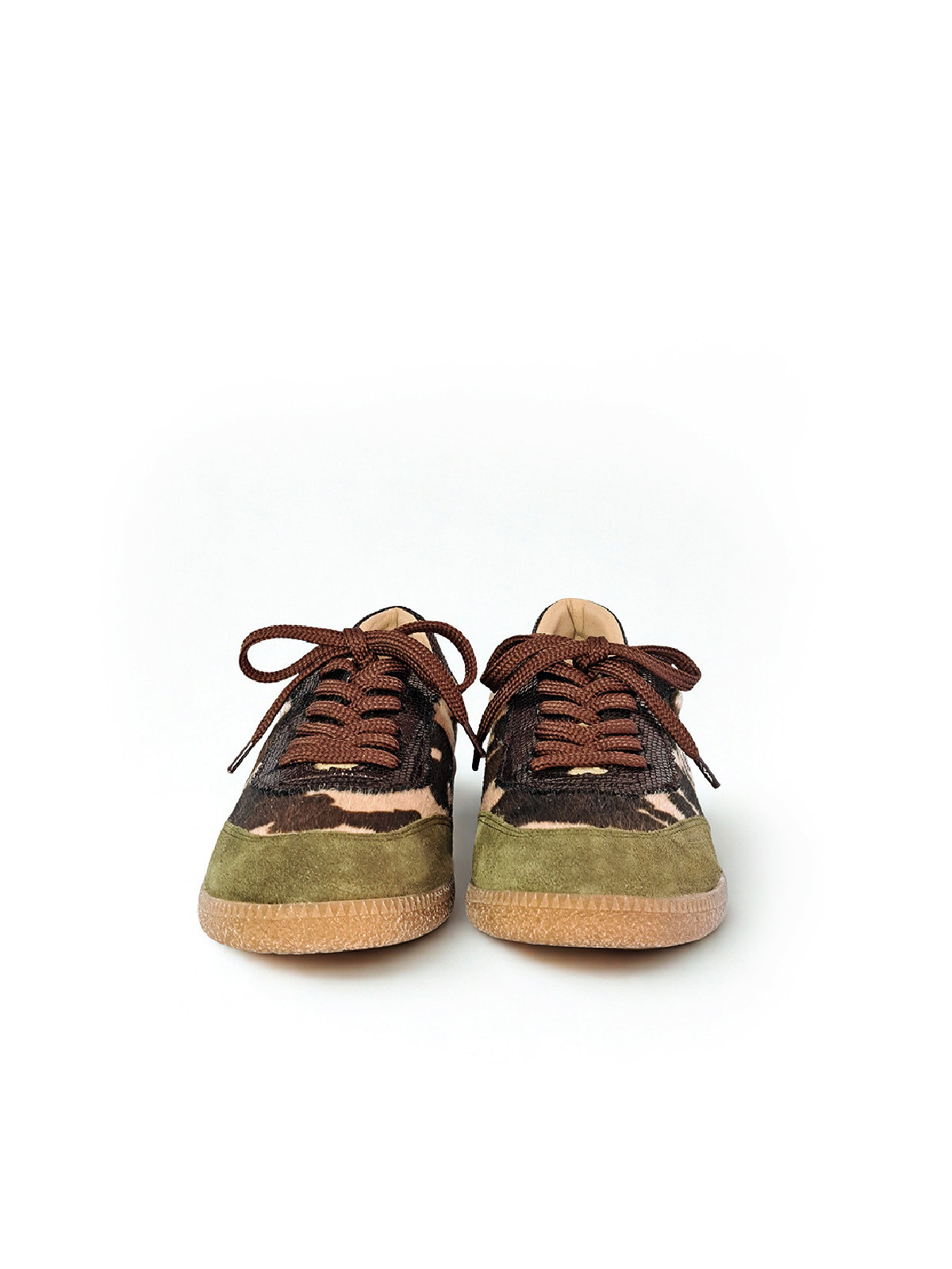 Vosso Moda Sneakers verde de pelo estampado