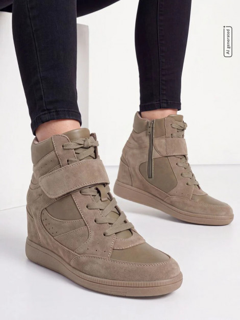 Tamaris Deportivas con cuña taupe