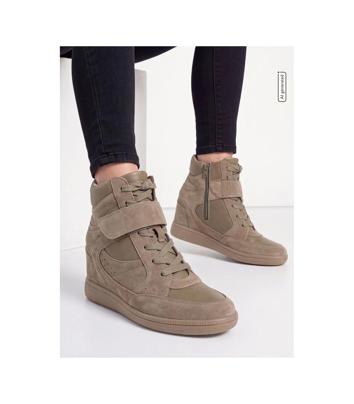 Tamaris Deportivas con cuña taupe