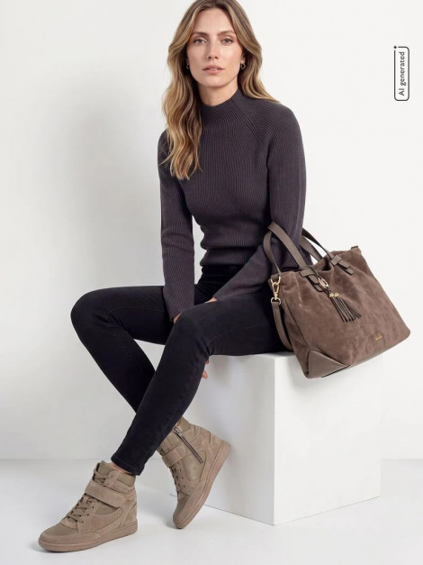 Tamaris Deportivas con cuña taupe