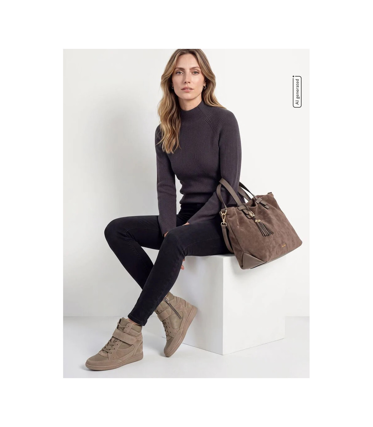 Tamaris Deportivas con cuña taupe