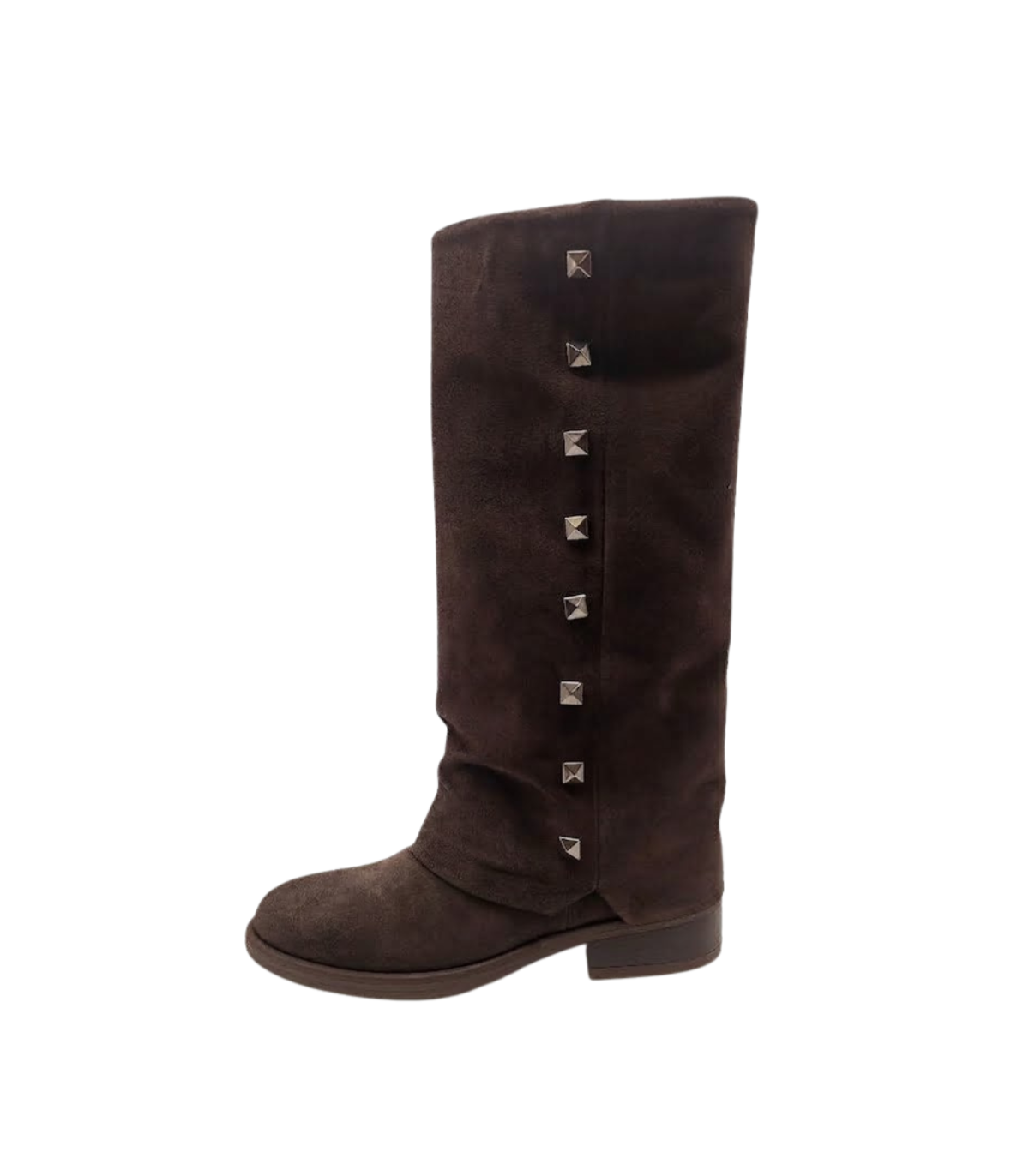 Vosso Moda Bota alta de serraje con detalle tachas