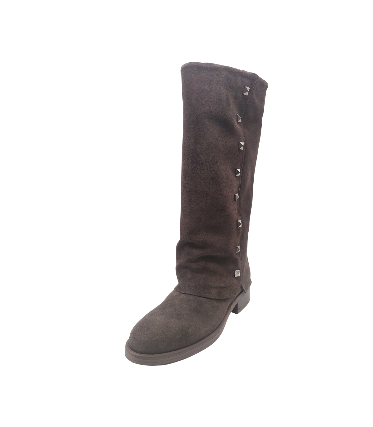 Vosso Moda Bota alta de serraje con detalle tachas