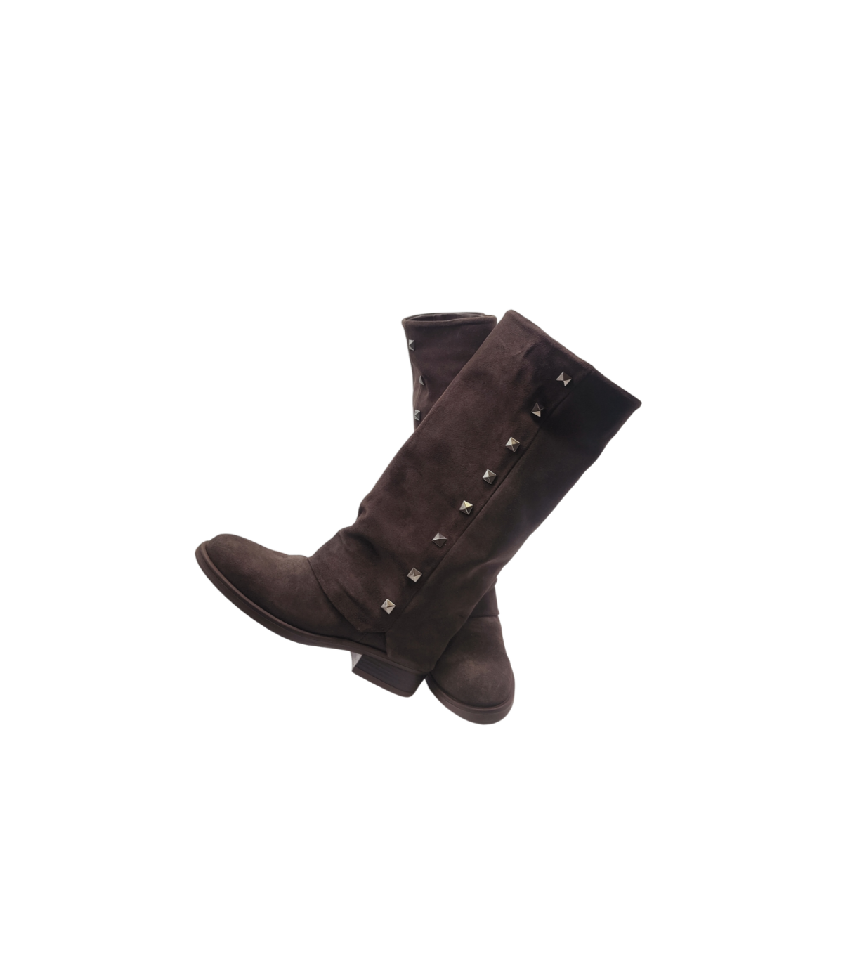Vosso Moda Bota alta de serraje con detalle tachas