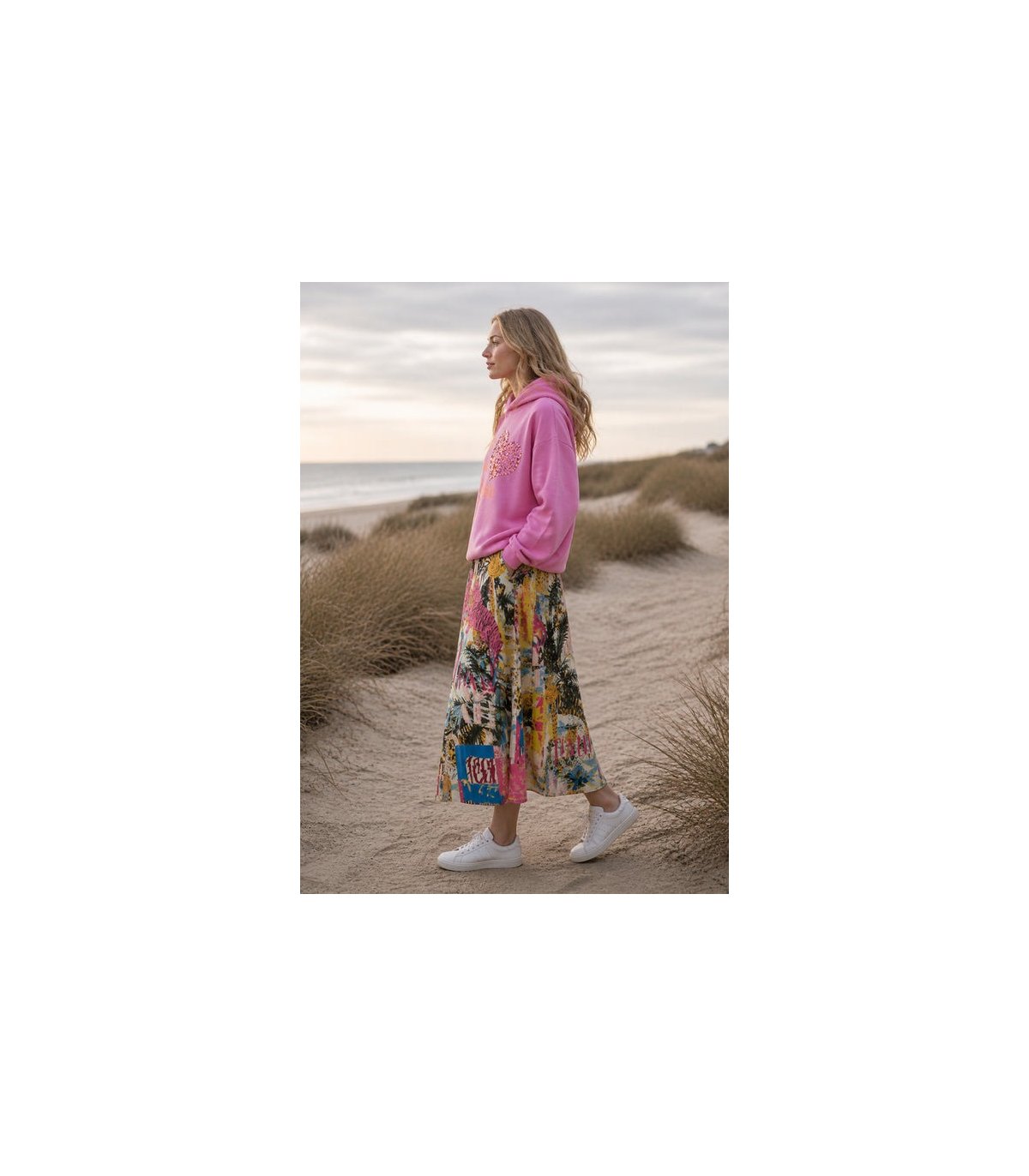 missgoodlife Sudadera corazón lentejuelas fucsia