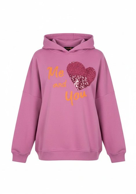 missgoodlife Sudadera corazón lentejuelas fucsia