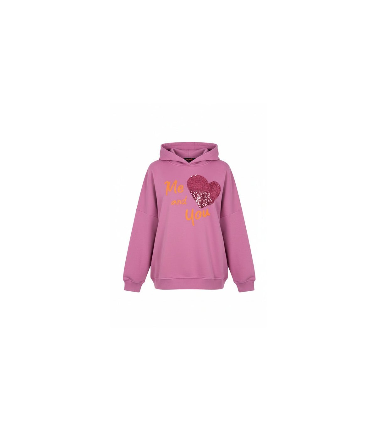 missgoodlife Sudadera corazón lentejuelas fucsia