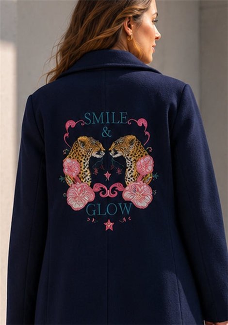 missgoodlife Abrigo de lana con motivo leopardo