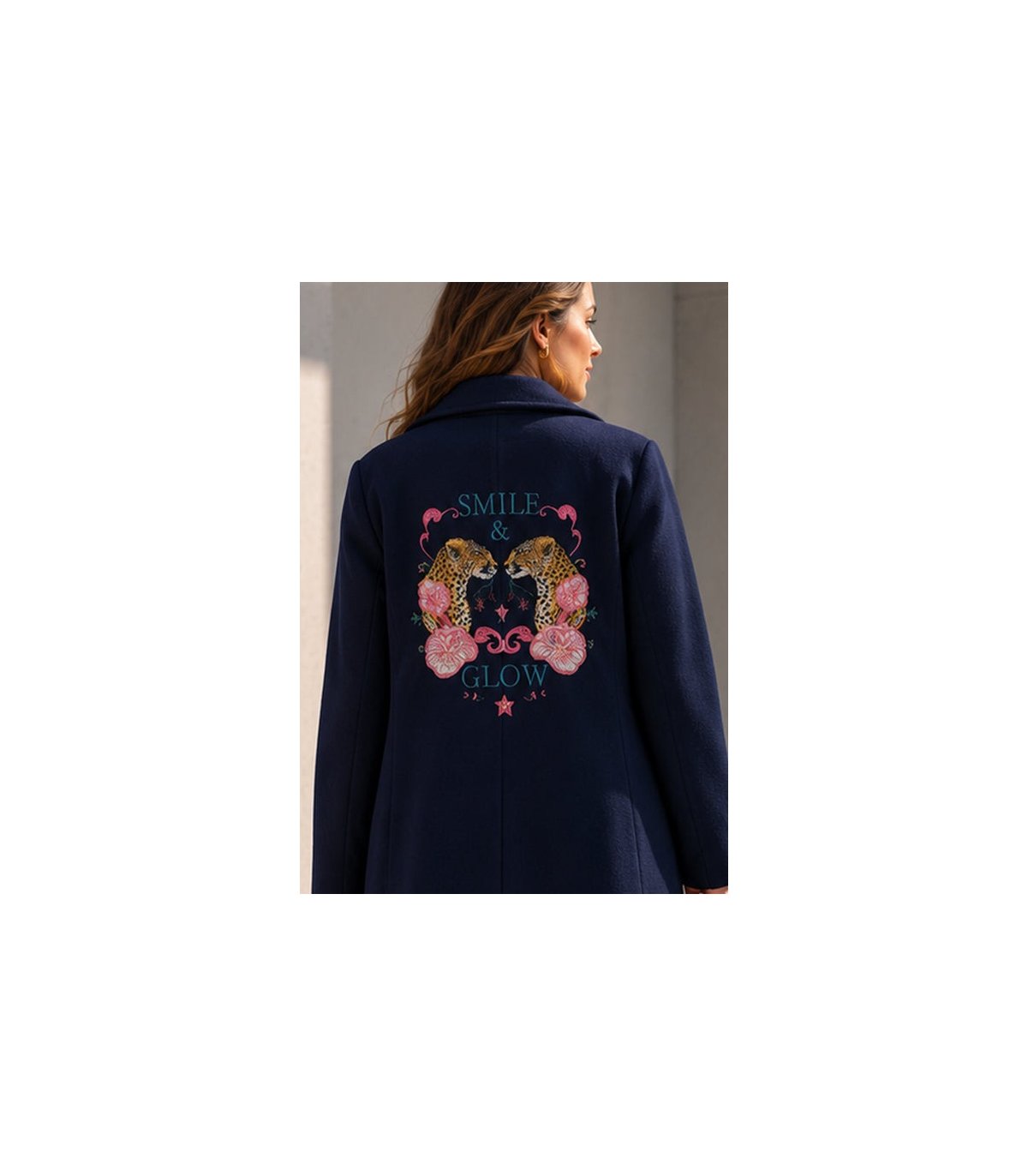 missgoodlife Abrigo de lana con motivo leopardo