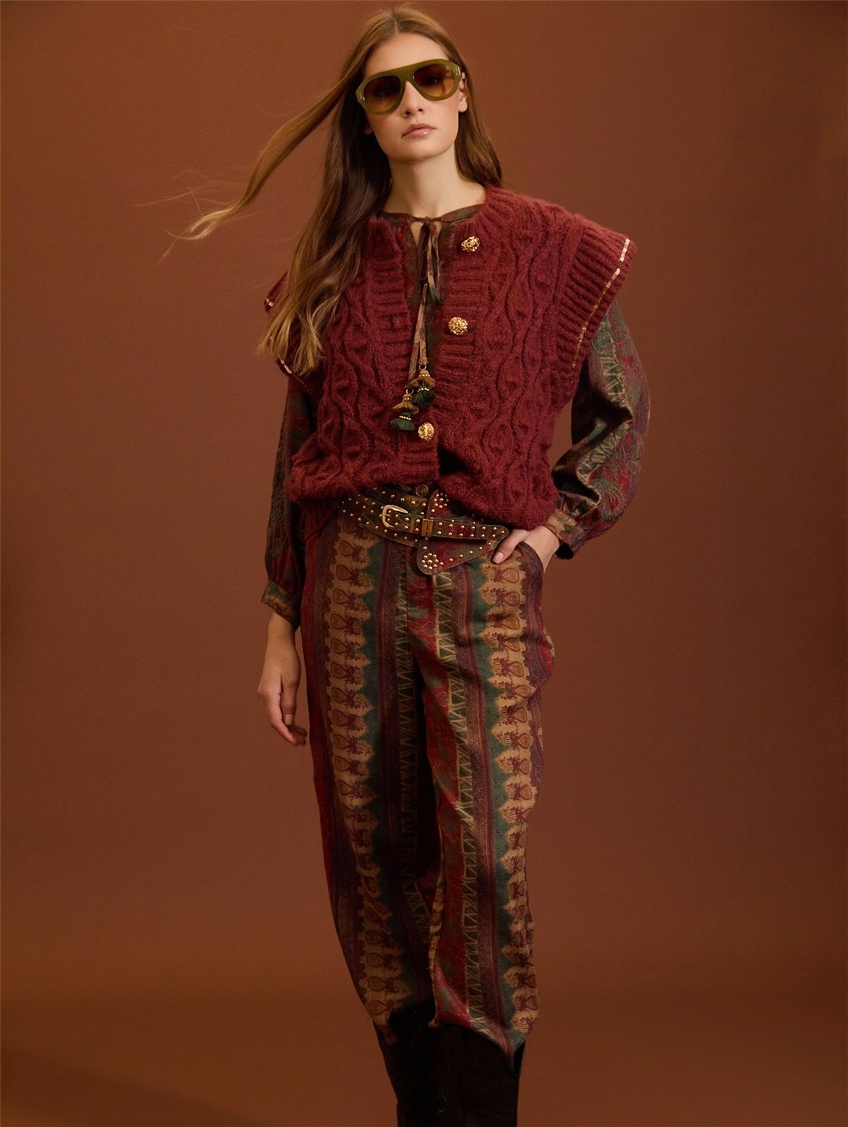 Meisie Pantalón baggy estampado étnico