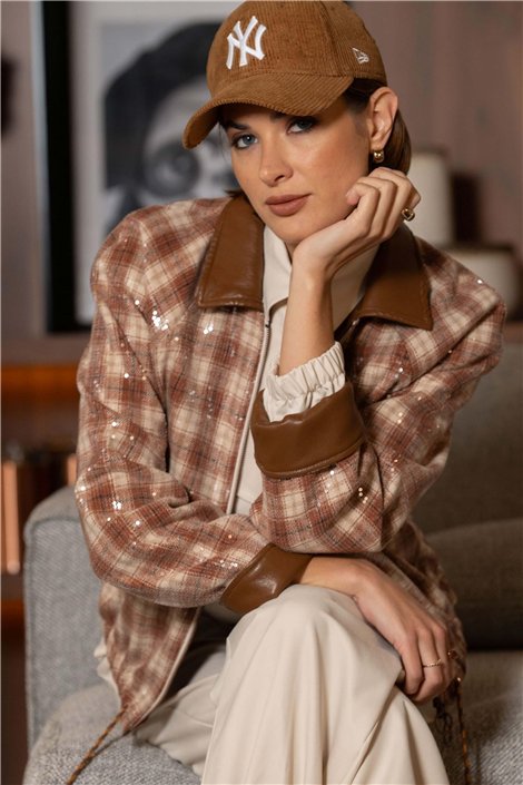 FOURSOUL Chaqueta bomber detalle lentejuelas