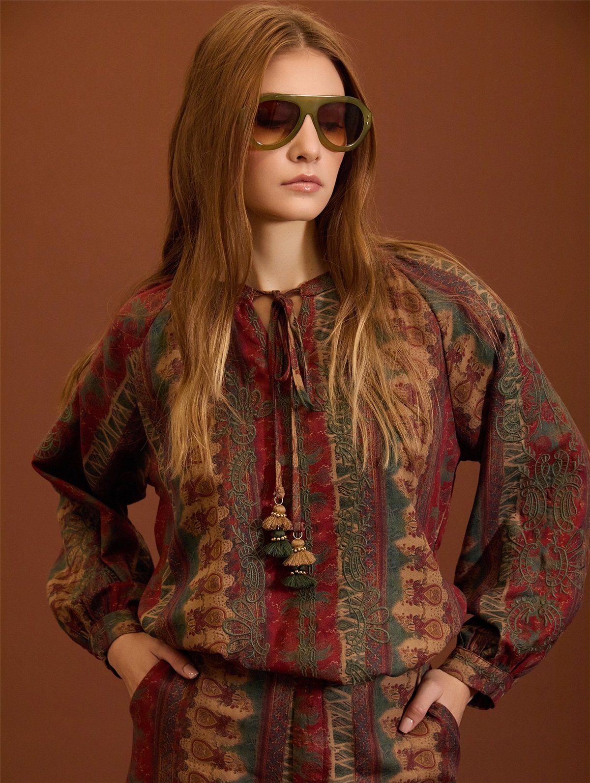 Meisie Blusa bordada estampado étnico