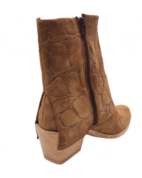 Vosso Moda Botín piel coco antelina