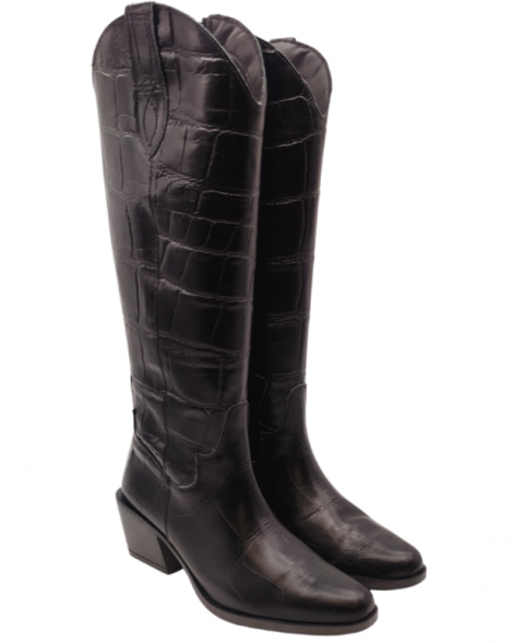 Vosso Moda Bota alta cowboy piel coco
