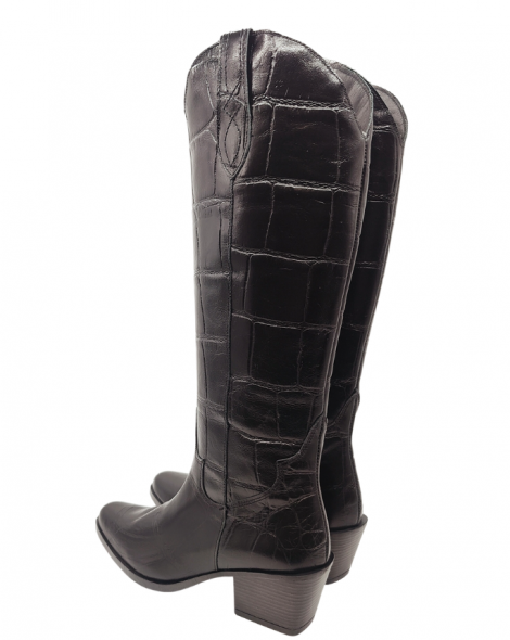 Vosso Moda Bota alta cowboy piel coco