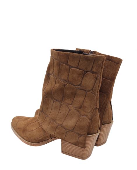 Vosso Moda Botín piel coco antelina
