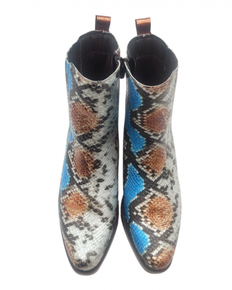 Vosso Moda Botín piel metal serpiente