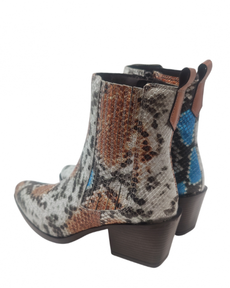 Vosso Moda Botín piel metal serpiente